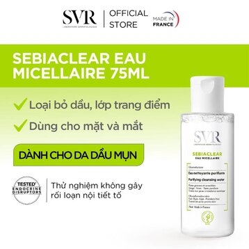 NƯỚC LÀM SẠCH DA, TẨY TRANG VÀ GIÚP LOẠI BỎ DẦU CHO DA SVR SEBIACLEAR EAU MICELLAIRE 75ML