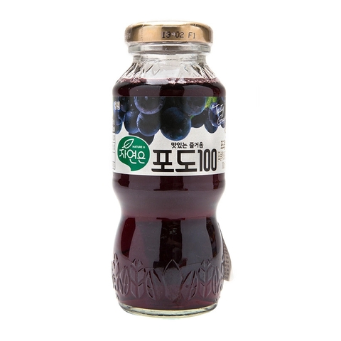 Nước Woongjin vị nho, táo, lô hội nha đam, mật ong và hồng sâm, cam, đào, gạo rang (chai 180ml) Chuẩn hàng nhập khẩu HQ