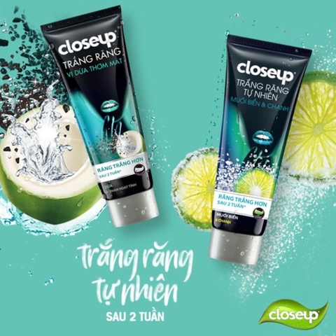 KEM ĐÁNH RĂNG CLOSEUP MUỐI BIỂN TUÝP 180G TRẮNG RĂNG TỰ NHIÊN