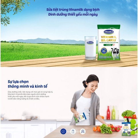 Sữa tươi tiệt trùng Vinamilk  có đường 220ml - Thùng 48 bịch
