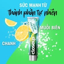 KEM ĐÁNH RĂNG CLOSEUP MUỐI BIỂN TUÝP 180G TRẮNG RĂNG TỰ NHIÊN
