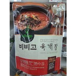 Canh bò hầm cay Bibigo 500g CJ Hàn Quốc canh ăn liền bảo đảm sức khỏe 100% nhập khẩu Hàn Quốc
