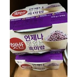 Cơm gạo nếp cẩm Hetbal set 3 CJ Hàn Quốc cơm đảm bảo sức khỏe 100% nhập khẩu Hàn Quốc