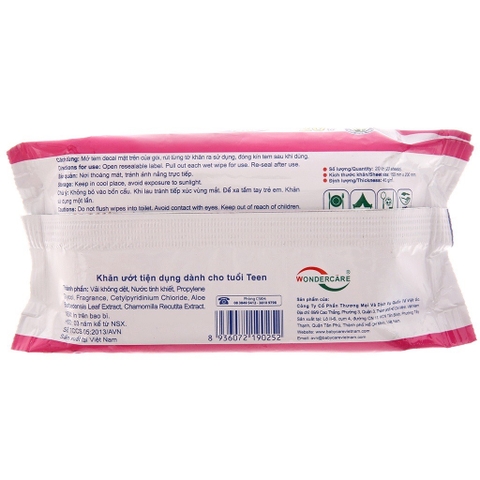 Khăn ướt Teencare 20T làm sạch và làm mát da