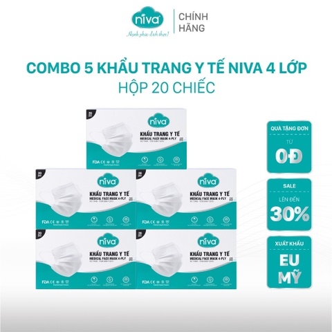 HỘP KHẨU TRANG 4D NIVA HỘP 50 CÁI KHÁNG KHUẨN LỌC BỤI