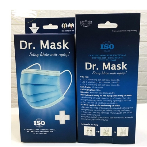 KHẨU TRANG 3D DR MASK 3 LỚP HỘP 30 CÁI CHỐNG NƯỚC KHÁNG KHUẨN