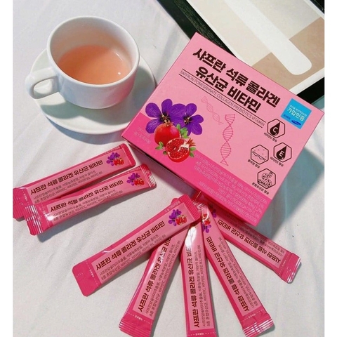 BỘT UỐNG COLLAGEN SAFFRON BIO CELL GÓI 2GR CHUẨN 100% NHẬP KHẨU HÀN QUỐC