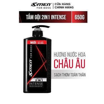 Dầu gội đầu Xmen INTENSE 650g (chai) Mùi hương trầm đầy nội lực