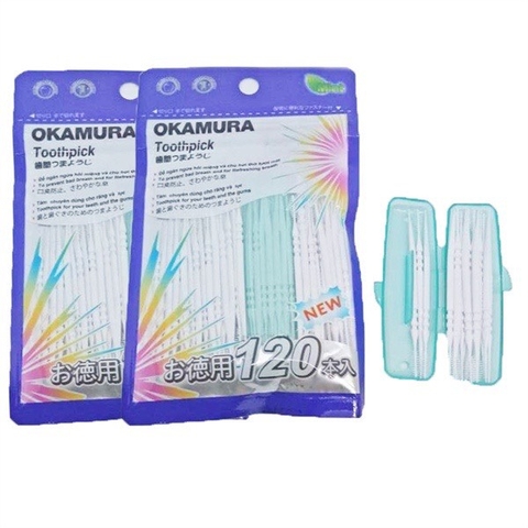 Tăm nhựa Okamura bịch 120 cây