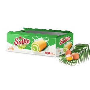 Bánh Bông Lan cuộn Solite lá dứa hộp 360G (mới, chất lượng, bánh kinh đô)