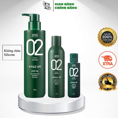 Dầu gội trà xanh AMOS 80ML/200ML giảm rụng tóc