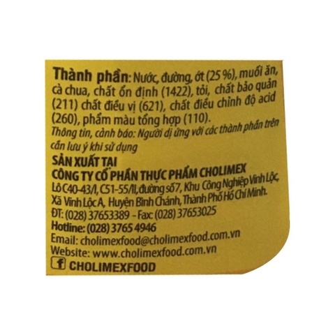 TUONG OT CHOLIMEX 25G Chuẩn hàng chính hãng