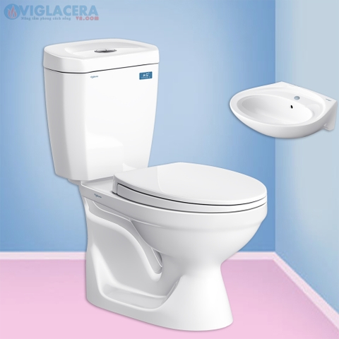 Bồn cầu 2 khối Viglacera Vi88  (nắp thường)