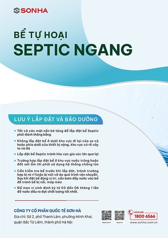 Bồn tự hoại Sơn Hà ngang Septic  1000L