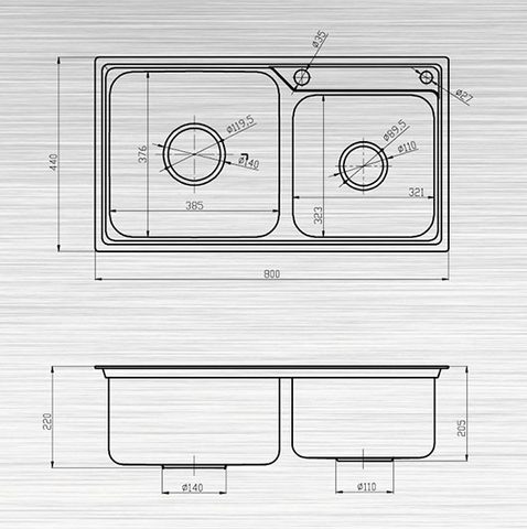Chậu Rửa Bát Inox 304 Cao Cấp Sơn Hà S80