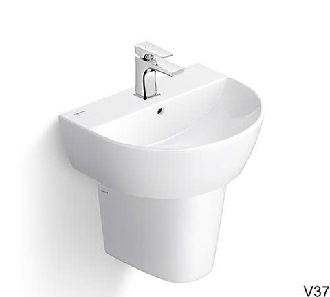 Chậu rửa mặt Viglacera treo tường V37 ( bao gồm cả chân)