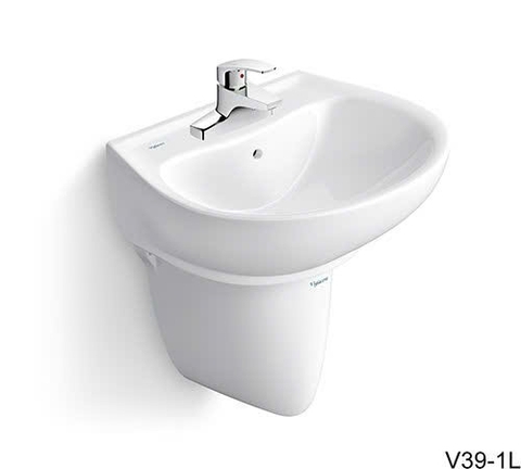 Chậu rửa mặt Viglacera treo tường V39 ( bao gồm cả chân)