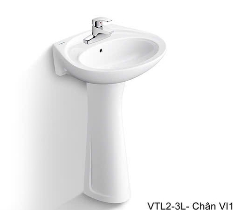 Chậu rửa mặt Viglacera treo tường VTL2 ( không có chân)