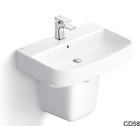 Chậu rửa mặt Viglacera treo tường CD58 ( bao gồm cả chân)