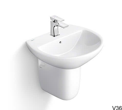Chậu rửa mặt Viglacera treo tường V36 ( bao gồm cả chân)