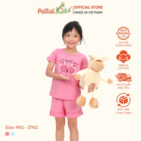 BST Mùa Xuân - Bộ Đùi Tay Ngắn Cotton Mỹ Bé Gái Cao Cấp - 025 2038