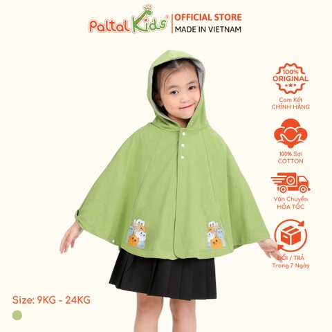 Áo Choàng Cánh Dơi Cotton Melan Bé Gái Cao Cấp - 191 4008