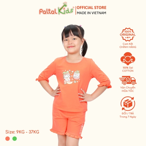 BST Mùa Thu - Bộ Đùi Tay Lỡ Cotton Mỹ Bé Gái Cao Cấp - 025 5196