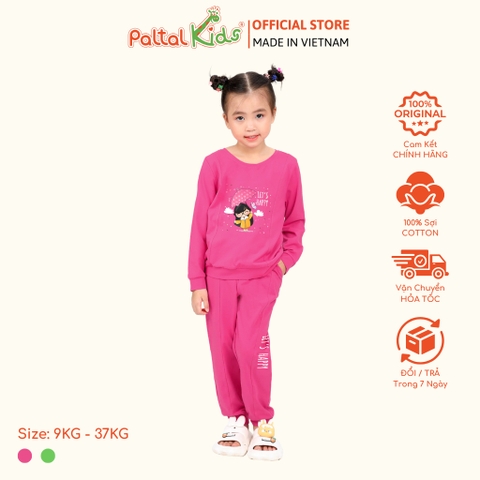 BST Mùa Đông - Bộ Dài Tay Dài Cotton Mỹ Bé Gái Cao Cấp - 023 6034