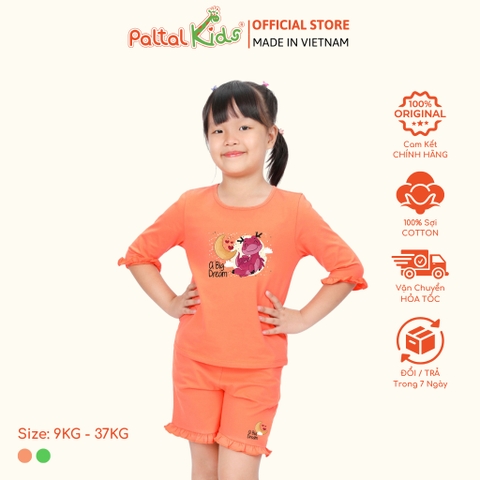 BST Mùa Thu - Bộ Đùi Tay Lỡ Cotton Mỹ Bé Gái Cao Cấp - 025 2073