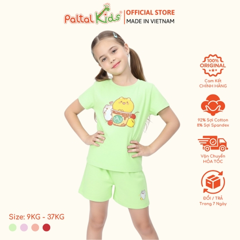 Đồ Bộ Đùi Cơ Bản Cotton Mỹ Bé Gái Cao Cấp - 025 5160 - Size 10