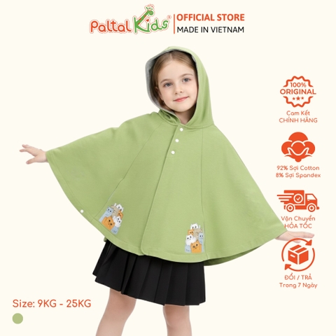 Áo Choàng Cánh Dơi Cotton Melan Bé Gái Cao Cấp - 191 4008