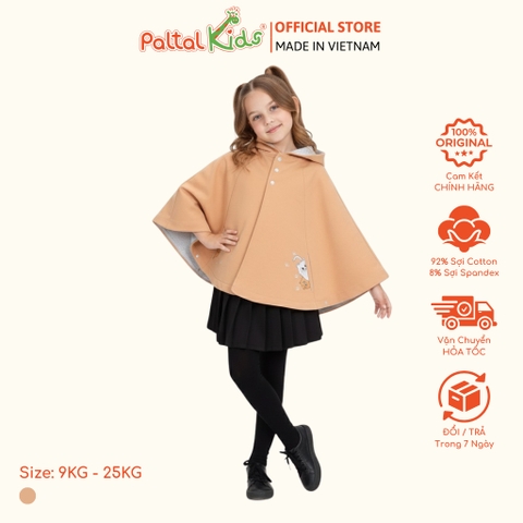 Áo Choàng Cánh Dơi Cotton Melan Bé Gái Cao Cấp - 191 4007