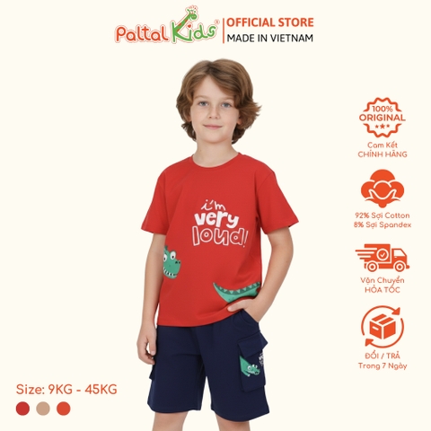 Đồ Bộ Đùi Túi Hộp Hình In Nhiệt Cá Sấu Cotton Mỹ Bé Trai Cao Cấp - 025 2121