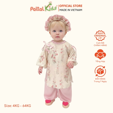 Set Áo Dài Thêu Hoa Cách Tân Kèm Phụ Kiện Bé Gái Cao Cấp - 533 6079