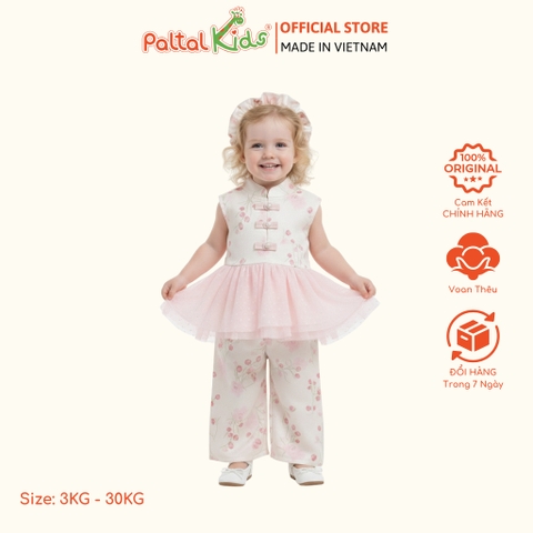 Set Yếm Trung Hoa Thêu Hoa Kèm Phụ Kiện Cách Tân Bé Gái Cao Cấp - 533 6076