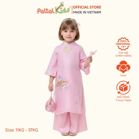 Set Áo Dài Thêu Hoa Xuân Như Ý Cách Tân Bé Gái Cao Cấp - 533 6103