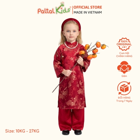 Set Áo Dài Lụa Gấm Cách Tân Kèm Phụ Kiện Bé Gái Cao Cấp - 533 6072