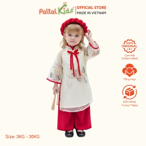 Set Áo Dài Thêu Hoa Sen Cách Tân Kèm Phụ Kiện Bé Gái Cao Cấp - 533 6080