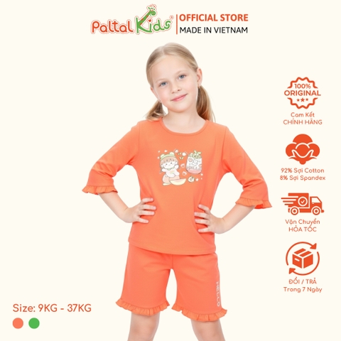 BST Mùa Thu - Bộ Đùi Tay Lỡ Cotton Mỹ Bé Gái Cao Cấp - 025 5196