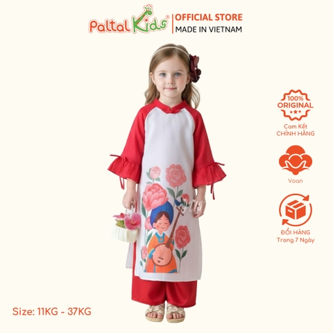 Set Áo Dài Voan Thô Cách Tân Như Ý Bé Gái Cao Cấp - 533 6112