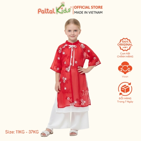 Set Áo Dài Voan Thêu Hóa Cách Tân Bé Gái Cao Cấp - 533 6113