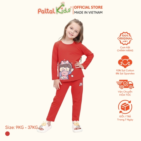 BST Mùa Đông - Đồ Bộ Tay Dài Cotton Mỹ Bé Gái Cao Cấp - 023 6022