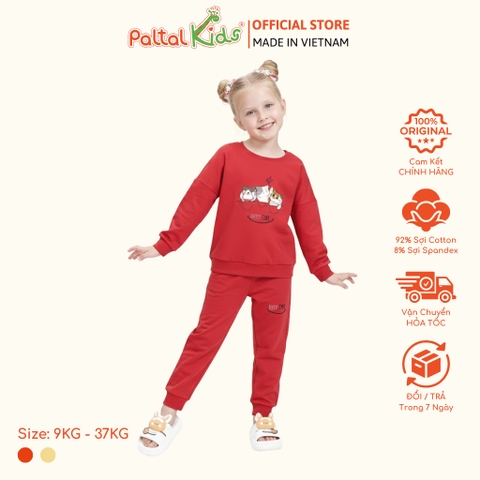 BST Mùa Đông - Bộ Dài Tay Dài Cotton Mỹ Bé Gái Cao Cấp - 023 6035