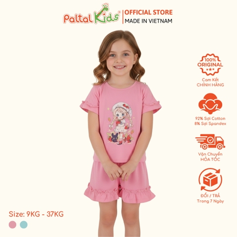 BST Mùa Xuân - Bộ Đùi Tay Ngắn Cotton Mỹ Bé Gái Cao Cấp - 025 2171