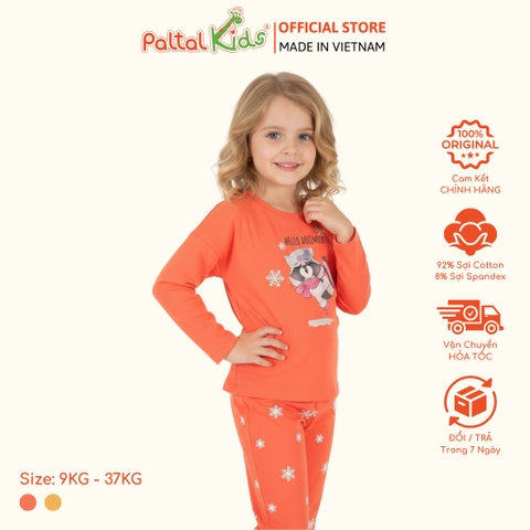 BST Mùa Đông - Bộ Dài Tay Dài Cotton Mỹ Bé Gái Cao Cấp - 023 6036