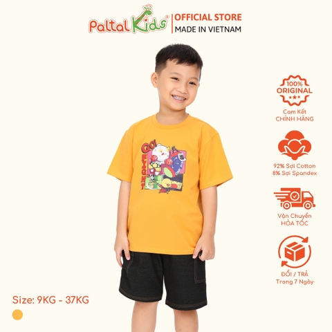 Áo Thun Cotton Mỹ Hình In Mèo GO! Bé Trai Cao Cấp - 020 1400