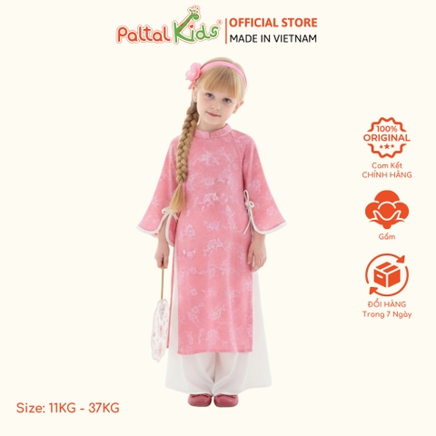 Set Áo Dài Gấm Mềm Cách Tân Bé Gái Cao Cấp - 533 6126