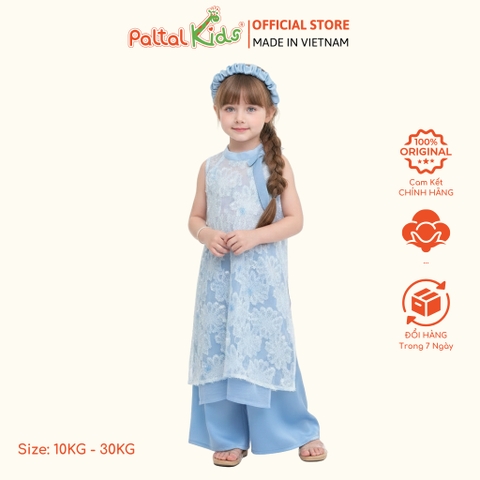 Set Áo Dài Lụa Cổ Yếm Cách Tân Bé Gái Cao Cấp - 533 6130