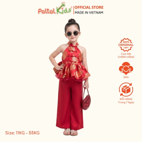 Set Yếm Gấm Thêu Hoa Cách Tân Bé Gái Cao Cấp - 533 6135