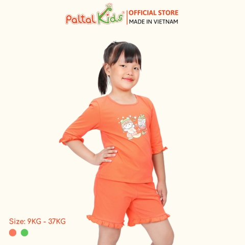 BST Mùa Thu - Bộ Đùi Tay Lỡ Cotton Mỹ Bé Gái Cao Cấp - 025 5196